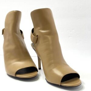 Via Spiga Tan Peep-Toe Ankle Boots New